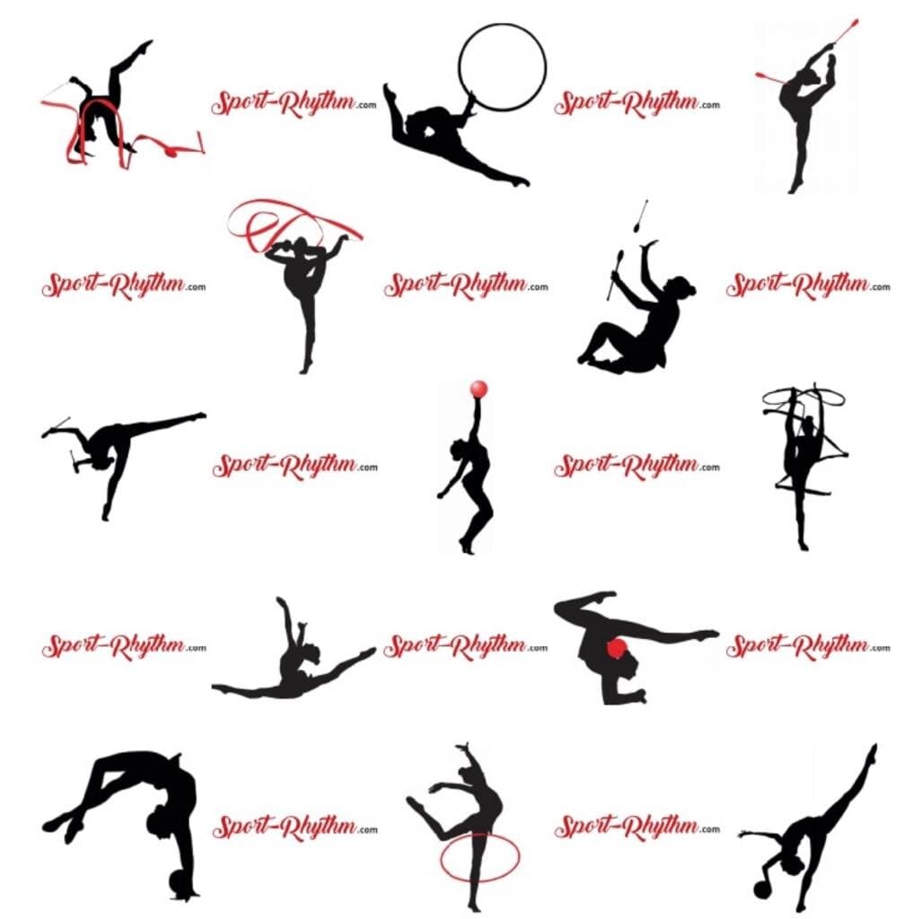 Geschenkpapier mit Gymnastin