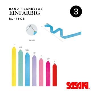 Sasaki Set Band und Bandstab, einfarbig - 3m