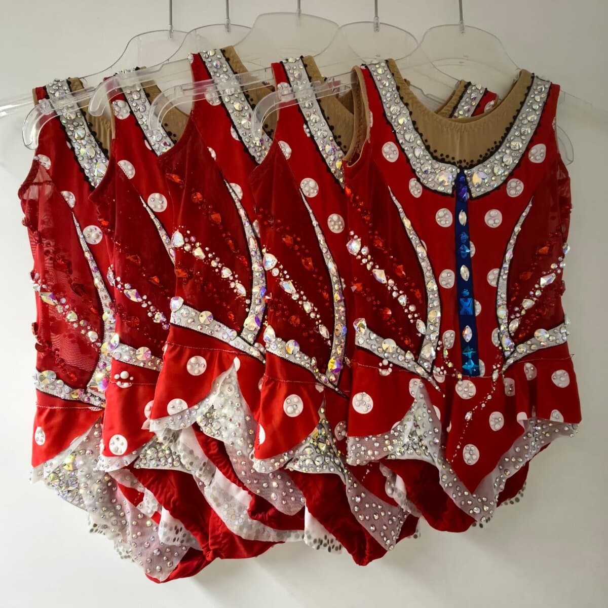 Wettkampfanzüge Set Gruppe, 5 St., 134-146, rot