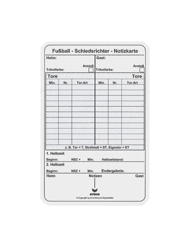 Spielnotizkarten Fussball