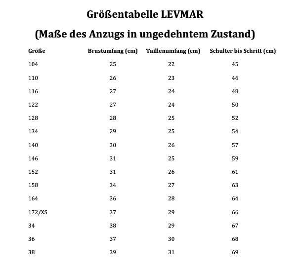 LEVMAR Turnanzug SAMT MARGO