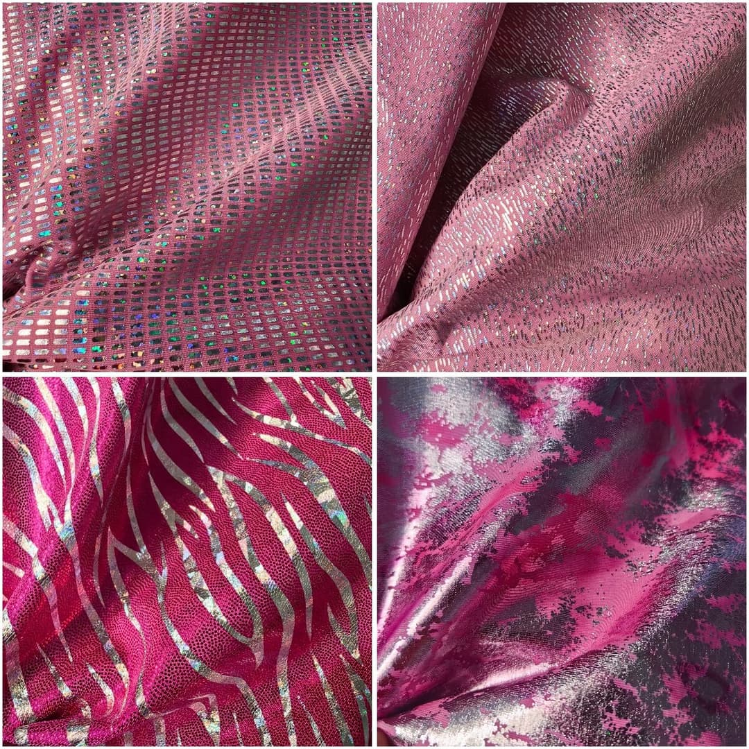 Stoff Lycra mit Muster Pink/Rosa