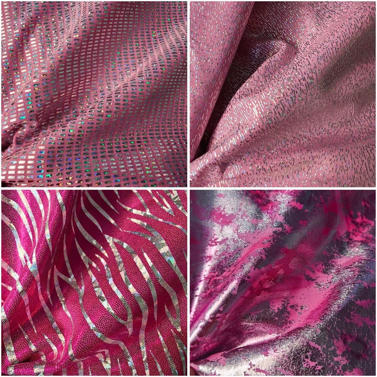 Stoff Lycra mit Muster Pink/Rosa