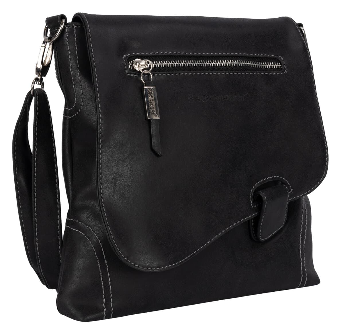 Bag Street Damentasche Umhängetasche Handtasche Schultertasche T0104 Schwarz
