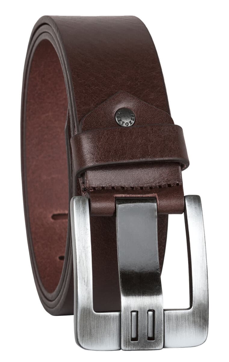 VITTOZZI Ledergürtel 4,5 cm Breit Braun V-182