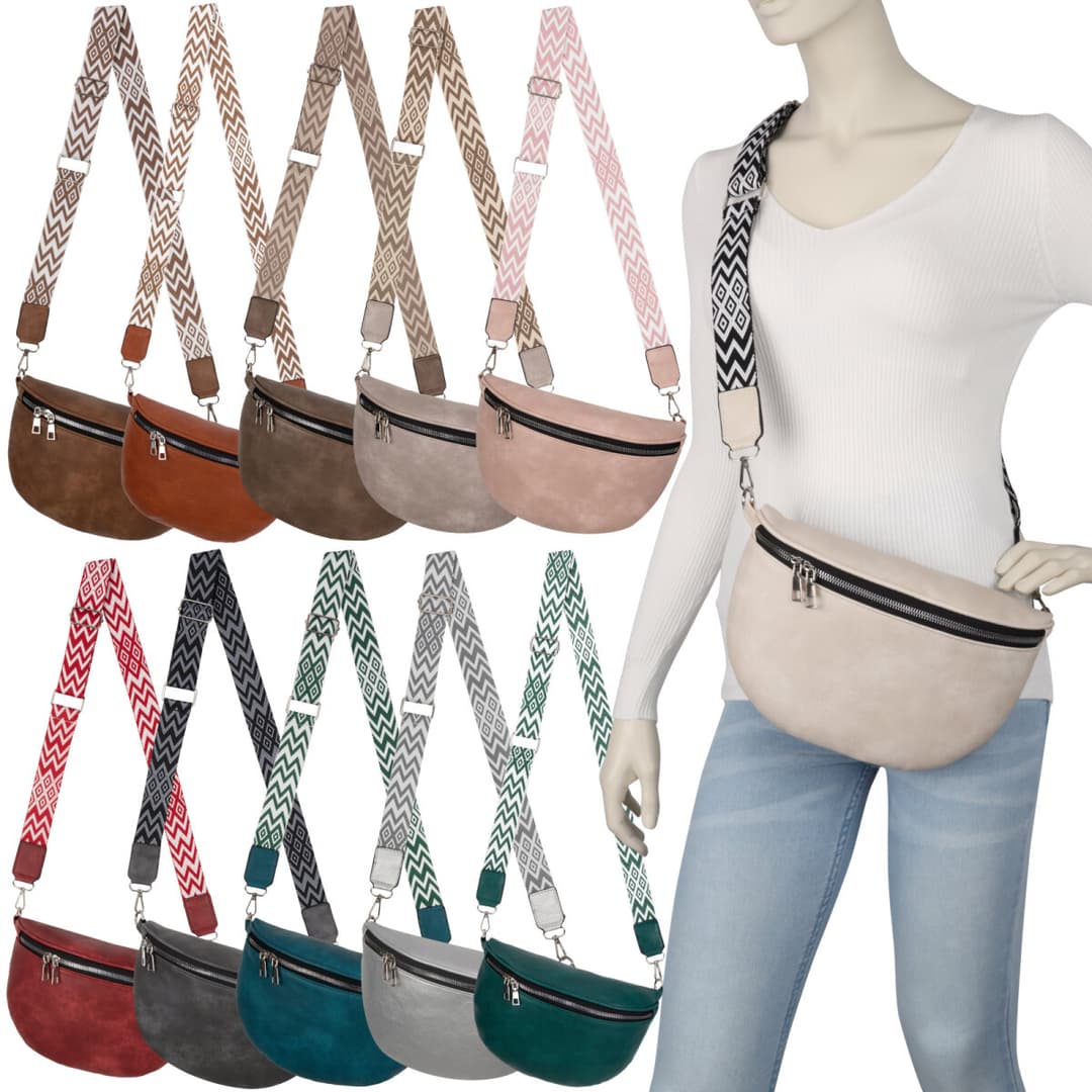 Bauchtasche Umhängetasche Crossbody-Bag Kunstleder Italy-Design