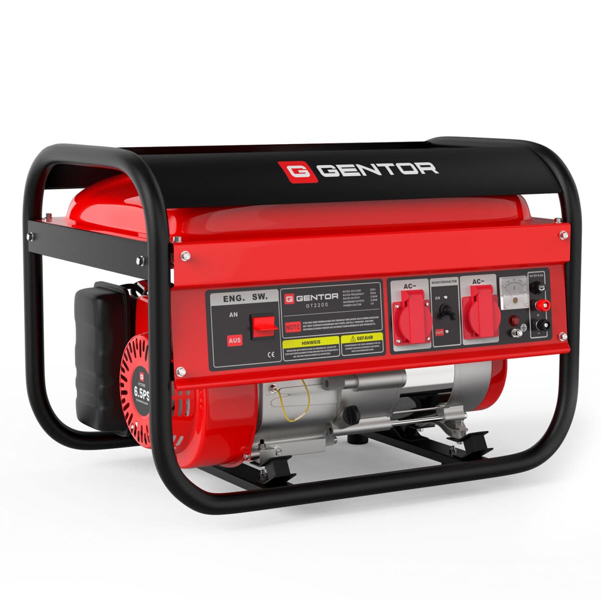 GENTOR 4-Takt Stromerzeuger GT2200 | 2200 WATT 6.5PS Generator Notstromaggregat