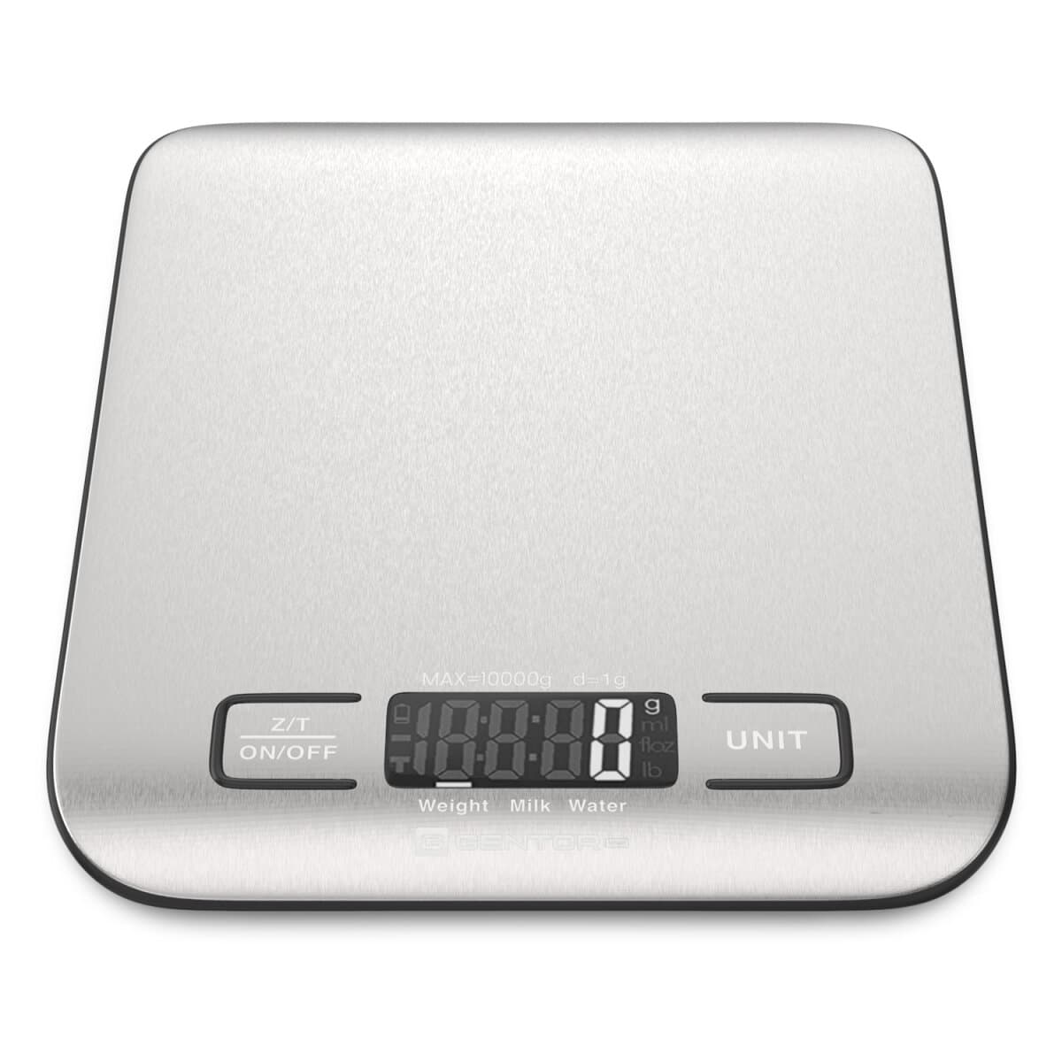 GENTOR Küchenwaage Digitalwaage 10kg - auf 1g Präzise Messung Stilvolle ultradünne Lebensmittelwaage als elektronische Kochwaage für Zuhause und Küche mit LCD-Display &Tara-Funktion