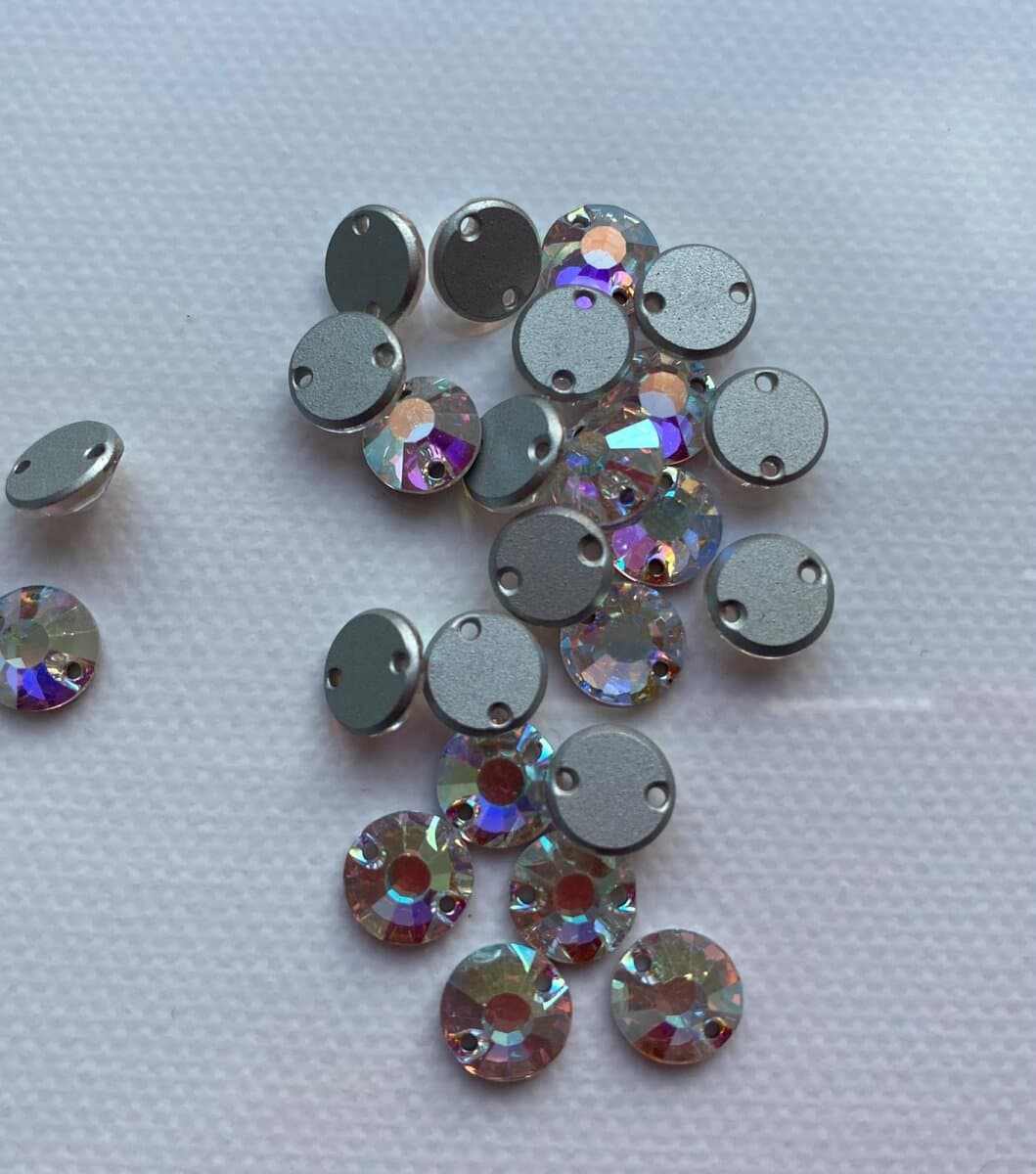 VIVA12 Chaton Rose 2 Loch 8mm Crystal AB F