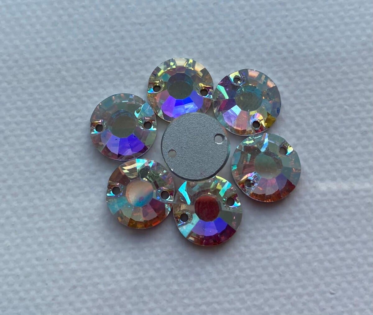 VIVA12 Chaton Rose 2 Loch 10mm Crystal AB F