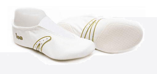 IWA Kunstturnschuh Mod. 511 weiß mit Gold und Strass