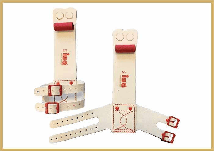IWA Ringehandschutz mit Schnalle Mod. 485, 2-Loch creme-rot