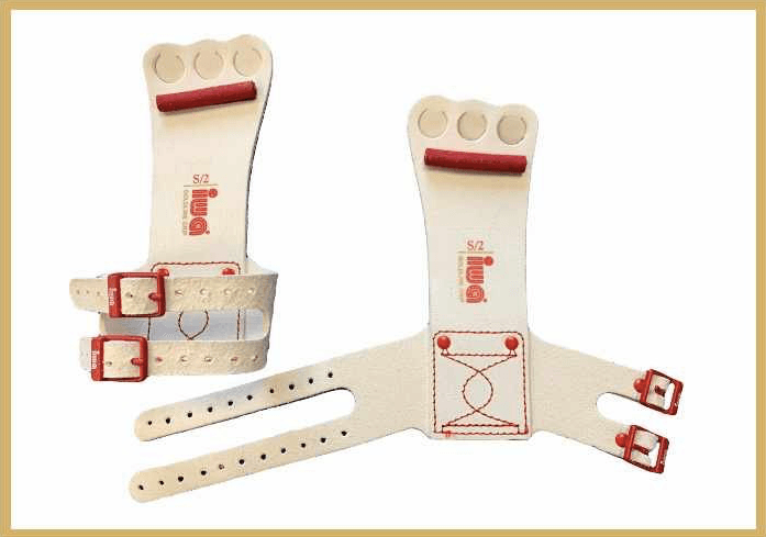 IWA Reckhandschutz mit Schnalle Mod. 475, 3-Loch creme-rot