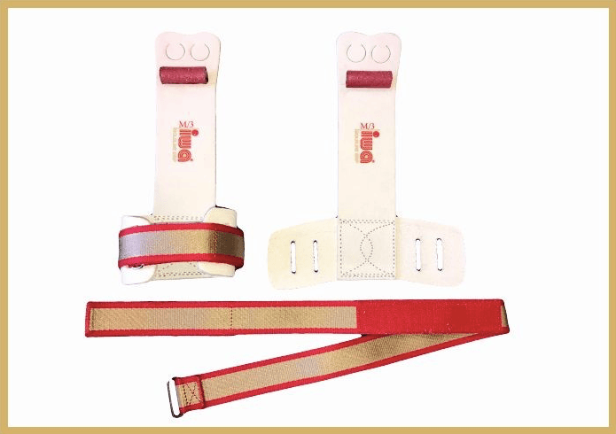 IWA Ringehandschutz Mod. 480, 2-Loch rot/gold/rot Gurtband