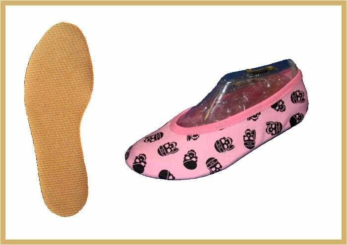 IWA Kidschuh Baumwolle Mod. 114 rose Pirat Gummisohle