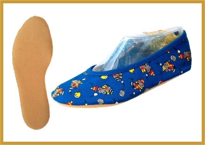 IWA Kidschuh Baumwolle Mod. 143 blau Mäuschen Gummisohle