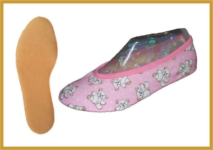 IWA Kidschuh Baumwolle Mod. 136 rose Bären Gummisohle