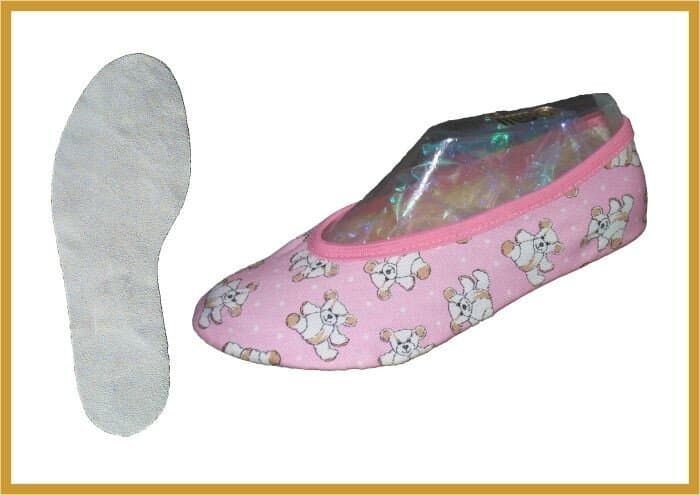 IWA Kidschuh Baumwolle Mod. 36 rose Bären Chromledersohle