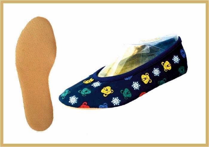 IWA Kidschuh Baumwolle Mod. 132 dunkelblau Teddy Gummisohle