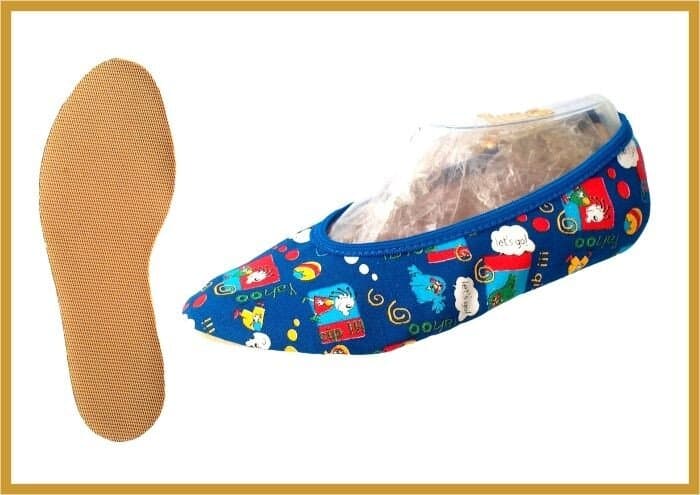 IWA Kidschuh Baumwolle Mod. 140 blau Gummisohle