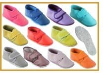 IWA Krabbelschuhe farbig mit Klettverschluss Mod. 81 Ledersohle