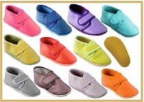 IWA Krabbelschuhe farbig mit Klettverschluss Mod. 281 Gummisohle