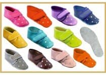 IWA Krabbelschuhe farbig mit Klettverschluss Mod. 82 Sterne Ledersohle