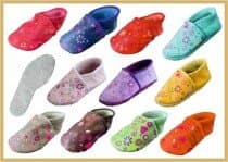 IWA Krabbelschuhe farbig Mod. 74 Herz Ledersohle