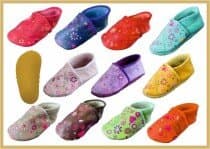 IWA Krabbelschuhe farbig Mod. 274 Herz Gummisohle