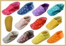IWA Krabbelschuhe farbig Mod. 272 Sterne Gummisohle