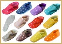 IWA Krabbelschuhe farbig Mod. 72 Sterne Ledersohle