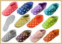 IWA Krabbelschuhe farbig Mod. 73 Punkte Ledersohle