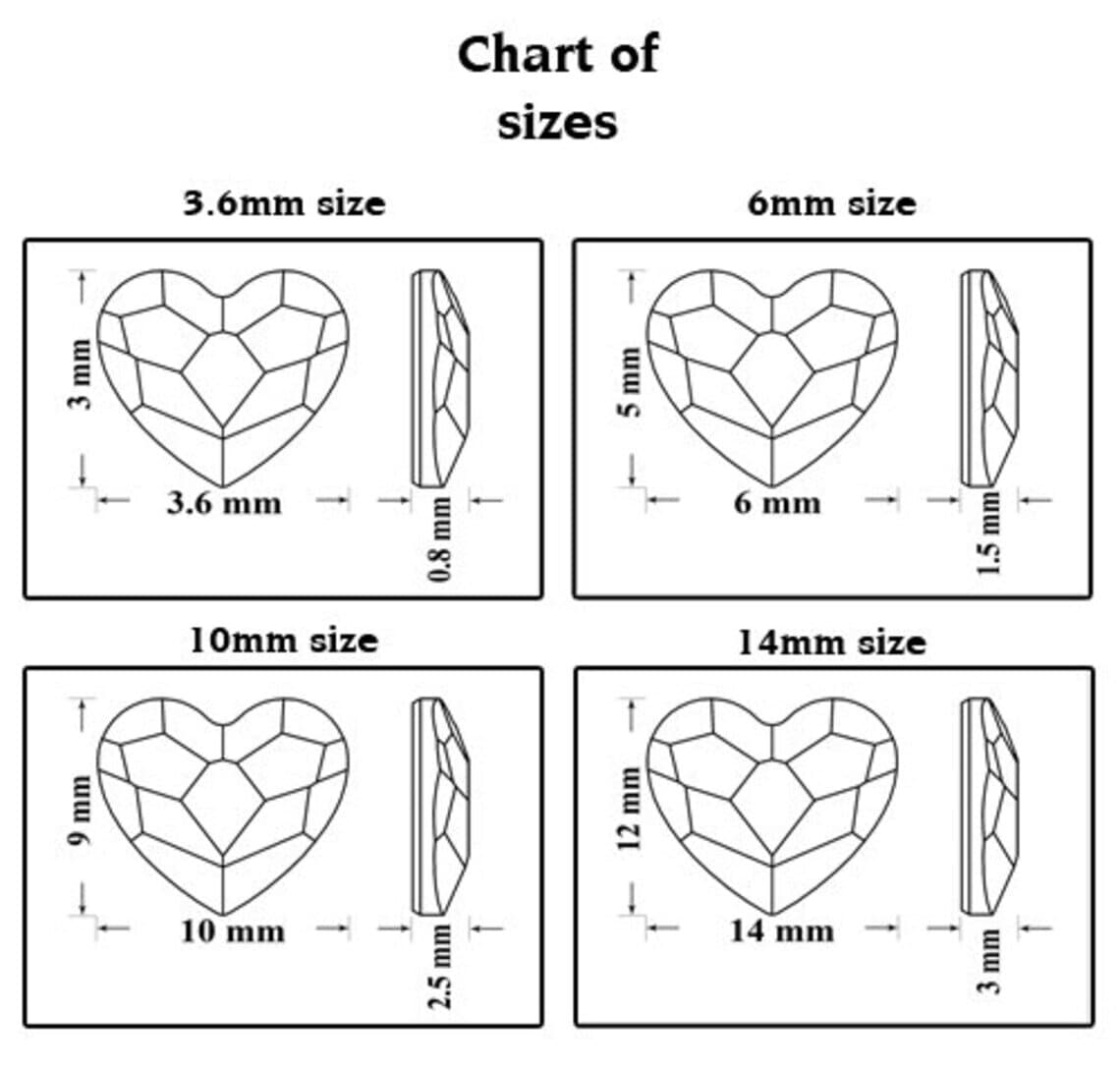 Swarovski Crystal AB Strasssteine Herz Hotfix