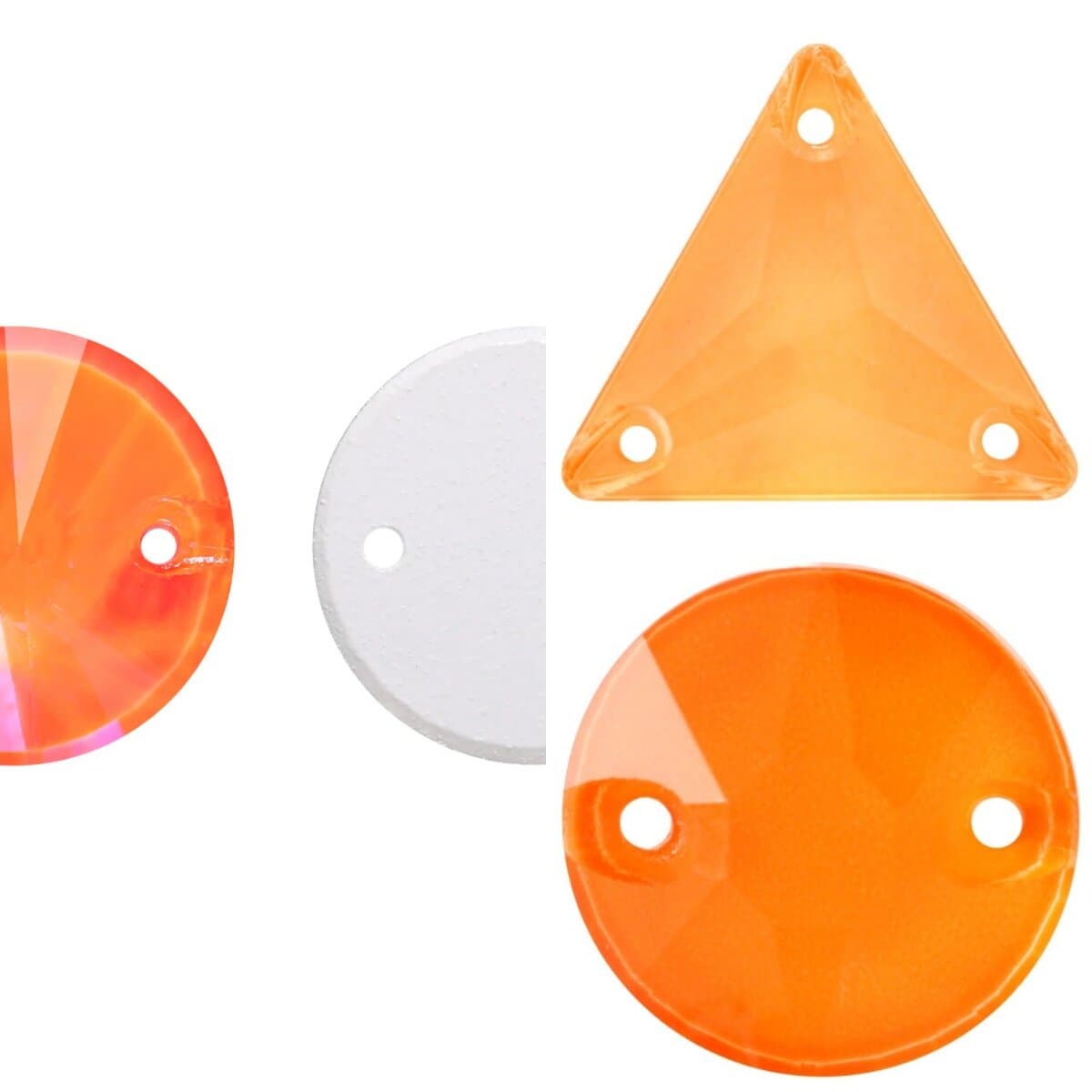 AURORA Aufnähstein A3270 Triangle Sew-On Rhinestone Crystal Electric Orange