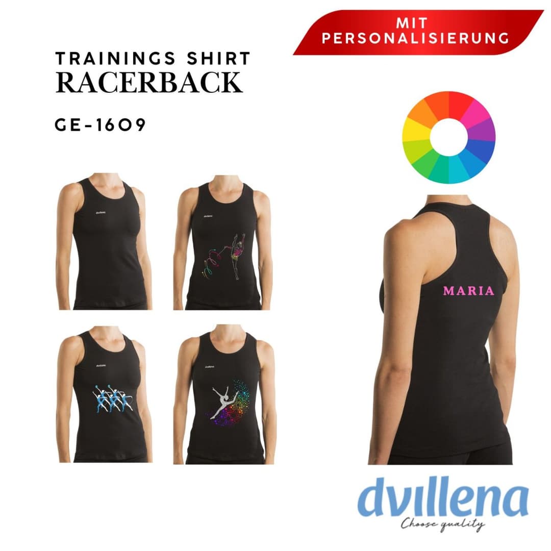 DVillena Shirt Racerback (Schwimmer) mit Print