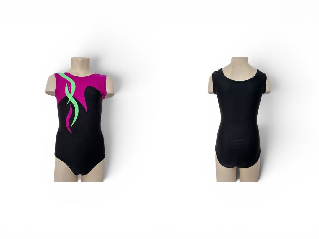 LEVMAR Turnanzug LAYCRA Schwarz-Fuchsia-Grün