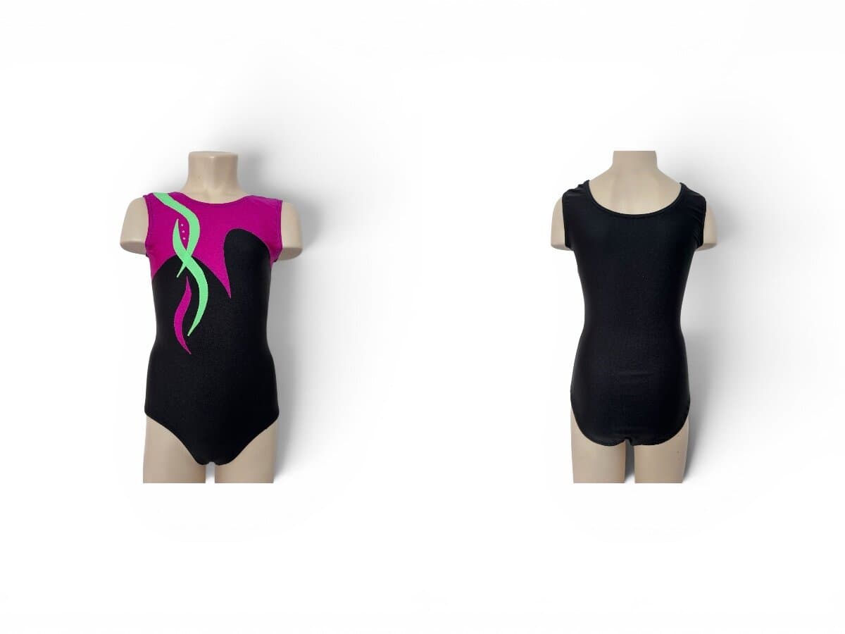 LEVMAR Turnanzug LAYCRA Schwarz-Fuchsia-Grün