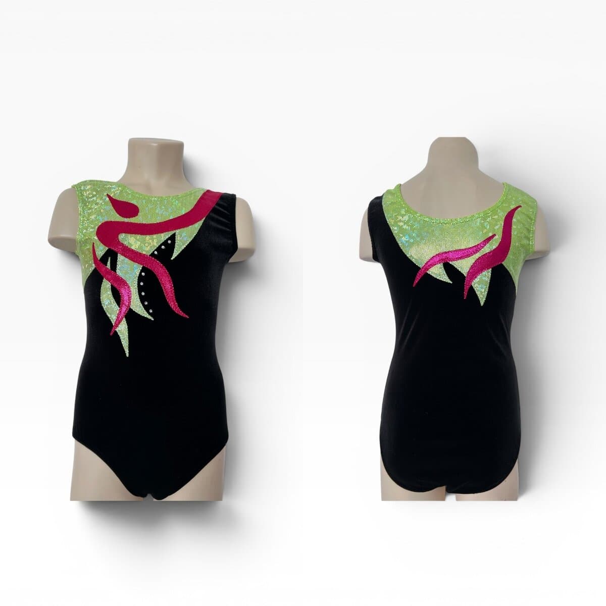 LEVMAR Turnanzug SAMT Schwarz-Lime-Fuchsia